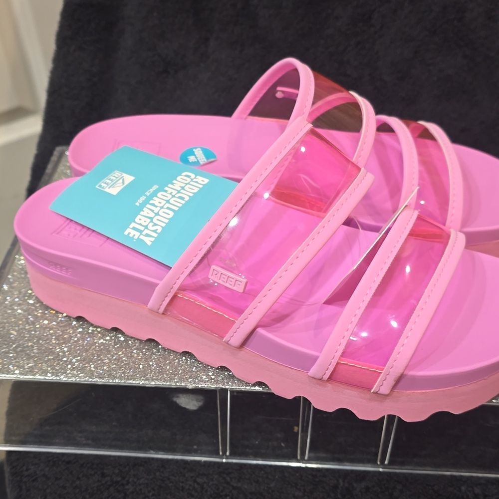 Reef Vista Hi-Energy Slide Sandals- Light Neon Pink - Picture 11 of 12